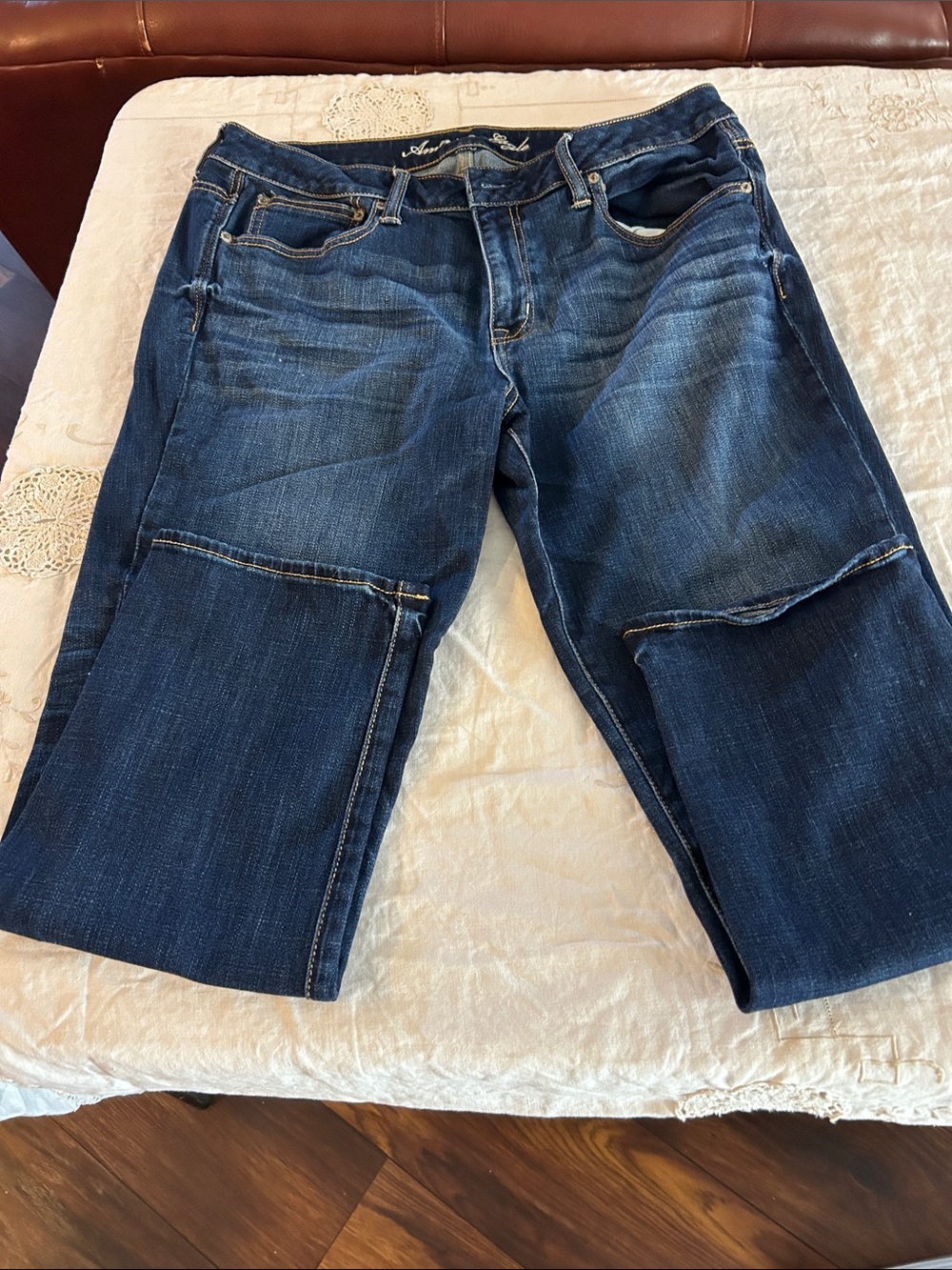 American Eagle Outfitters Straight Jeans in Dark Blue Wash sz 14